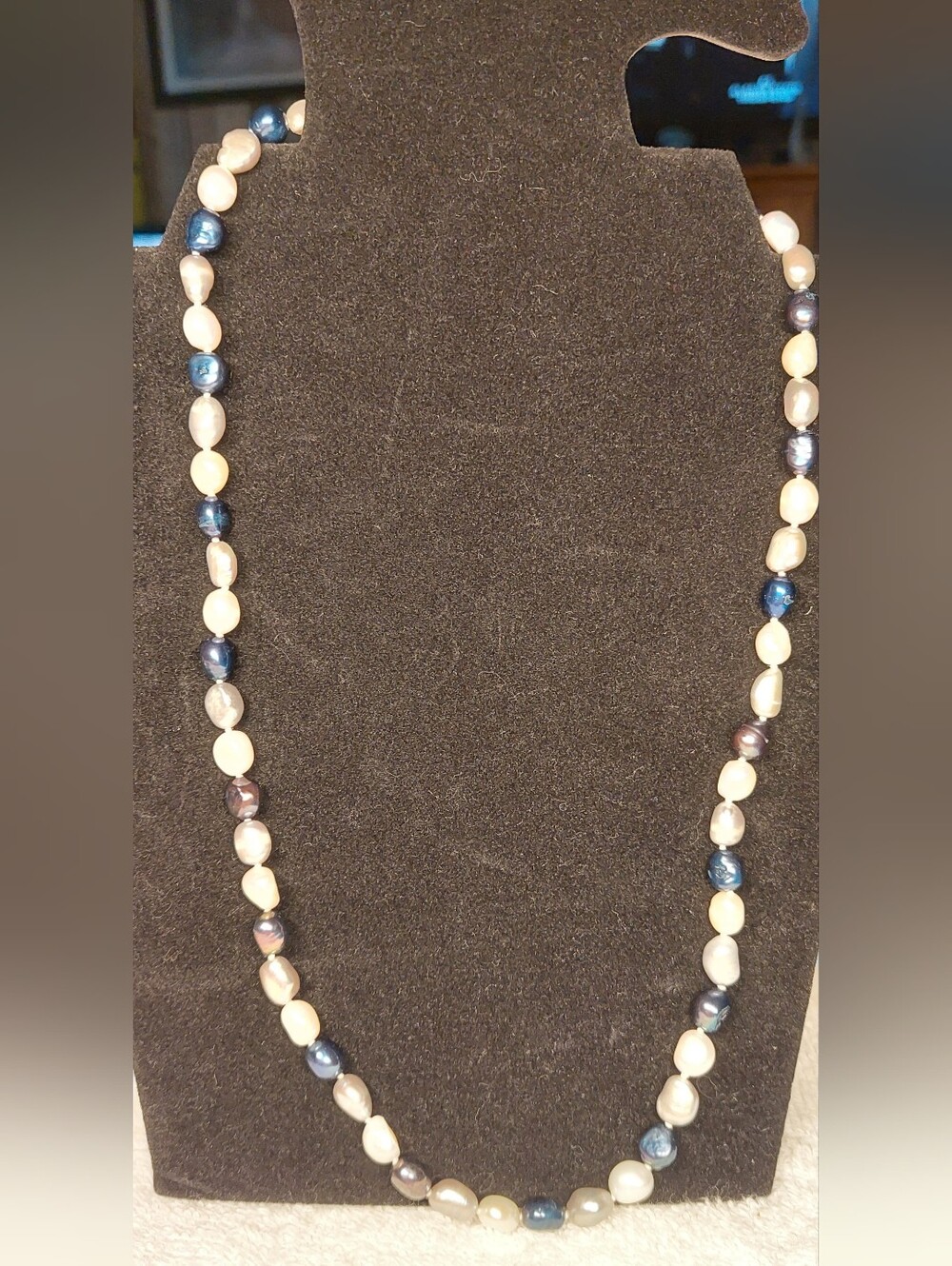 Vintage Blue and White Freshwater Pearl Strand